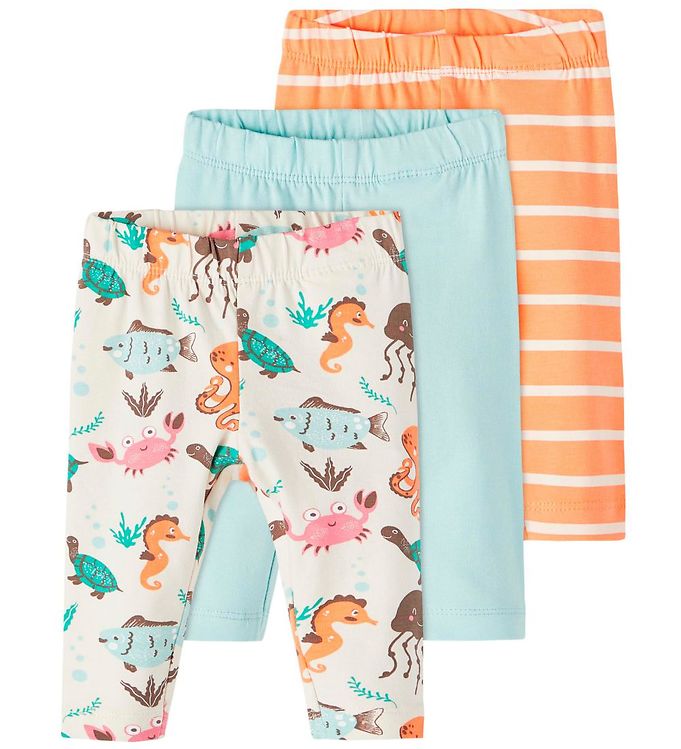 Name It Leggings - NbnOcean - 3-pak - Whitecap Gray