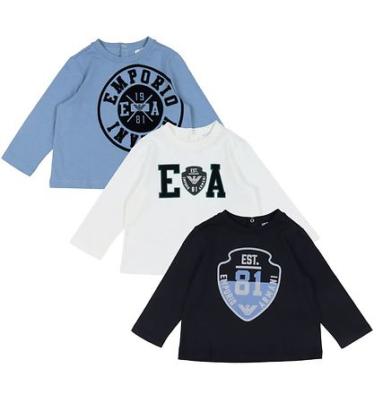Emporio Armani Bluse - 3-pak - Blå/Hvid Emporio Armani Bluse - 3-pak - Blå/Hvid