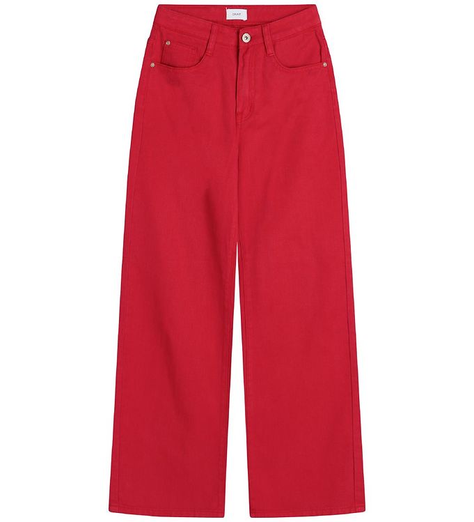 Grunt Jeans - Wide Leg - Rød