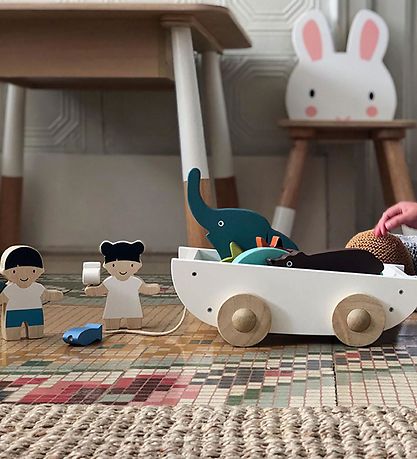Tender Leaf Wooden Toy - Pullcart With Toy Figurine Tender Leaf Wooden Toy - Pullcart With Toy Figurine