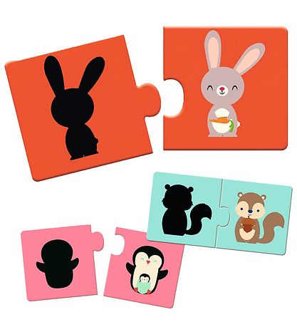 Djeco Puslespil - 12 Brikker - Dyreskygger Djeco Puslespil - 12 Brikker - Dyreskygger