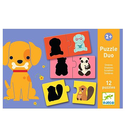 Djeco Puslespil - 12 Brikker - Dyreskygger Djeco Puslespil - 12 Brikker - Dyreskygger