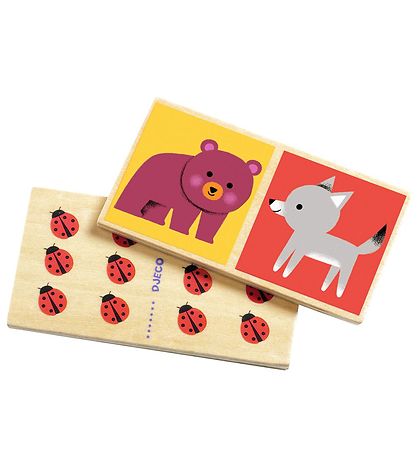 Djeco Domino - Træ - 28 Brikker - Dyr