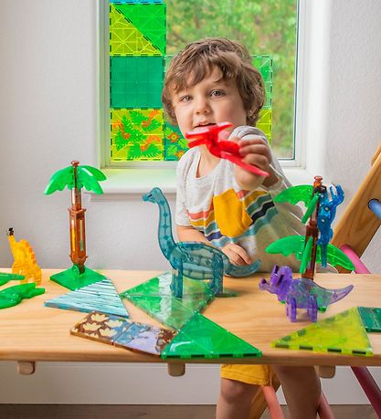 Magna-Tiles Magnetsæt - 50 Dele - Dino World XL Magna-Tiles Magnetsæt - 50 Dele - Dino World XL