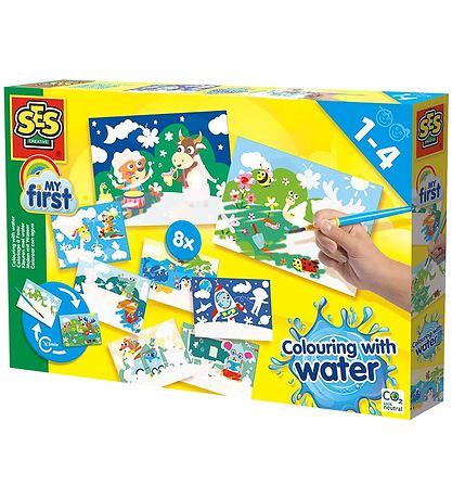 SES Creative Malesæt - Min Første - Mal Med Vand - Skjulte Dyr