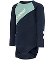Hummel Bodysuit l/s - HmlSeoul - Navy w. Light Blue