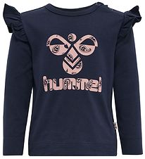 Hummel Bluse - hmlArtemis - Black Iris/Rosa m. Logo/Flæser