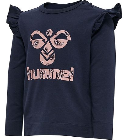 Hummel Bluse - hmlArtemis - Black Iris/Rosa m. Logo/Flæser