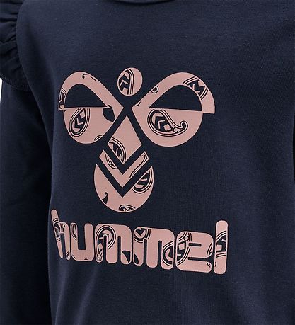 Hummel Bluse - hmlArtemis - Black Iris/Rosa m. Logo/Flæser