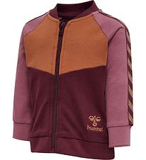 Hummel Cardigan - hmlPuk Zip - Windsor Wine m. Brun/Rosa