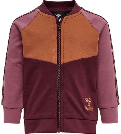Hummel Cardigan - hmlPuk Zip - Windsor Wine m. Brun/Rosa