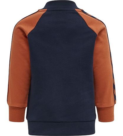 Hummel Cardigan - hmlPuk - Black Iris m. Brun/Støvet blå