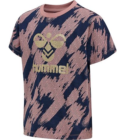 Hummel T-shirt - hmlEmerson - Wood Rose/Navy