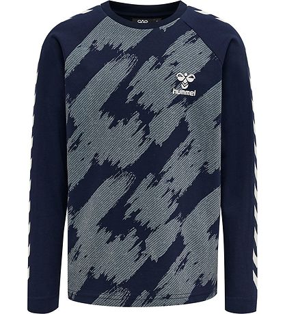 Blouse m/l Hummel - hmlZion - Black Iris/Vieux Bleu av. Blanc