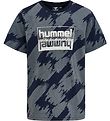 Hummel T-shirt - hmlZion - Black Iris/Støvet Blå