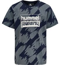 Hummel T-shirt - hmlZion - Black Iris/Støvet Blå