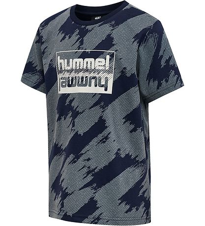 Hummel T-shirt - hmlZion - Black Iris/Støvet Blå