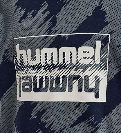 Hummel T-shirt - hmlZion - Black Iris/Støvet Blå