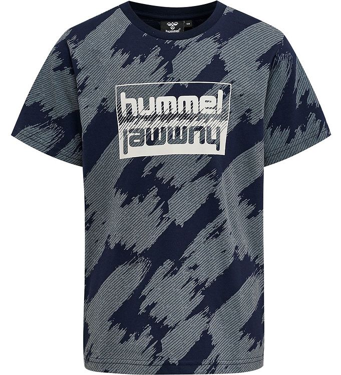 Hummel T-shirt - hmlZion - Black Iris/Støvet Blå