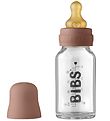 BIBS Sutteflaske - Glas - Slow Flow - 110 ml - Naturgummi - Wood BIBS Sutteflaske - Glas - Slow Flow - 110 ml - Naturgummi - Wood