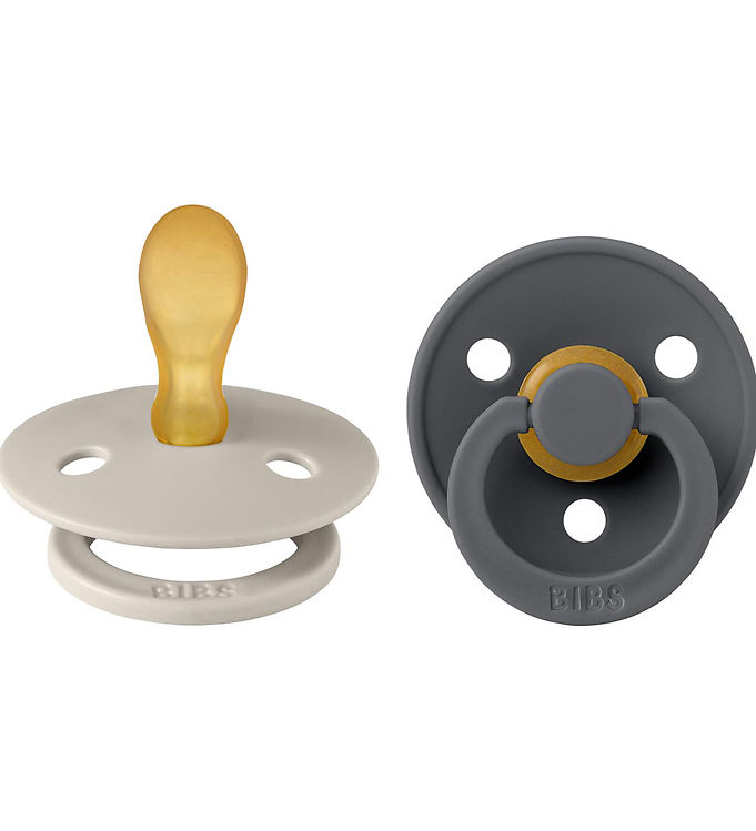 BIBS Colour Symmetrisk Sut 2-pak Str. 2 Naturgummi - Sand/Iron