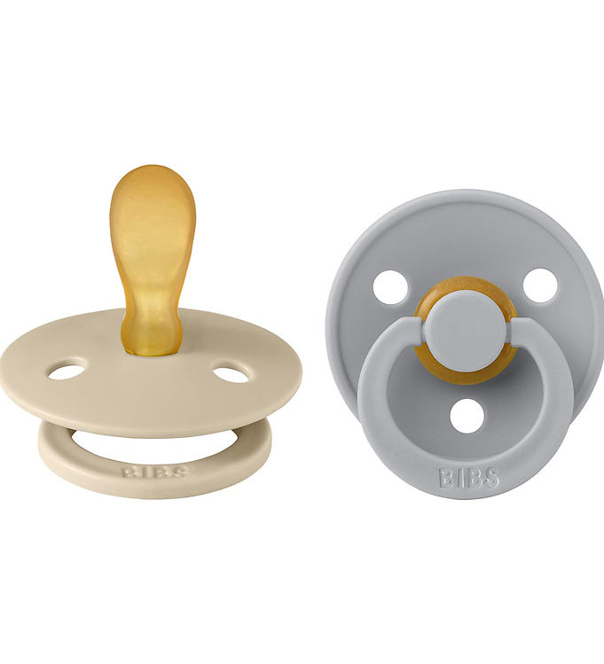 BIBS Symmetrisk Colour Sut - 2-Pak - Str. 2 - Naturgummi - Vanilla/Cloud