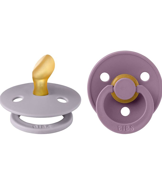 BIBS Anatomisk Colour Sut - 2-Pak - Str. 2 - Naturgummi - Fossil Grey/Mauve