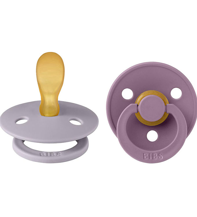 BIBS Symmetrisk Colour Sut - 2-Pak - Str. 2 - Naturgummi - Fossil Grey/Mauve