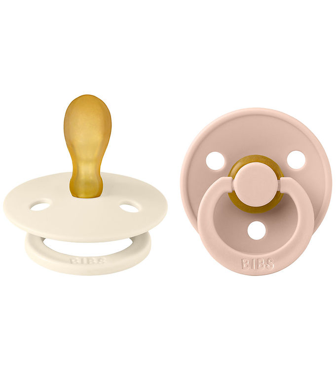 BIBS Symmetrisk Colour Sut - 2-Pak - Str. 2 - Naturgummi - Ivory/Blush