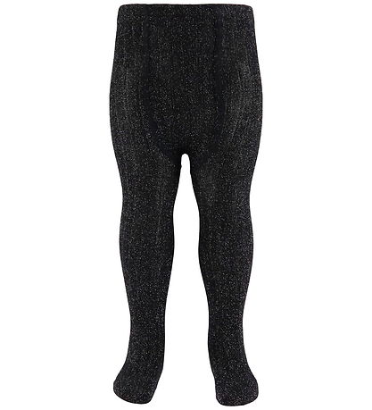 Condor Strømpebukser - Viskose - Rib - Sort m. Glimmer Condor Strømpebukser - Viskose - Rib - Sort m. Glimmer