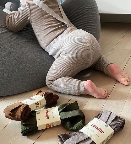 Condor Leggings m. Seler - Uld/Akryl - Terracota Condor Leggings m. Seler - Uld/Akryl - Terracota