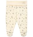 Petit by Sofie Schnoor Bukser m. Fødder - Antique White m. Bloms Petit by Sofie Schnoor Bukser m. Fødder - Antique White m. Bloms