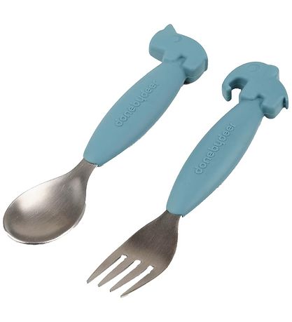 Done By Deer Bestiksæt - 2-Pak - Blue Done By Deer Bestiksæt - 2-Pak - Blue