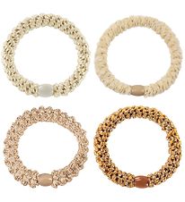Kknekki Hårelastikker - 4-pak - Beige/Brun Glimmer Mix Kknekki Hårelastikker - 4-pak - Beige/Brun Glimmer Mix
