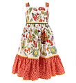 Dolce & Gabbana Kjole - Capri - Hvid/Rød m. Grøntsager Dolce & Gabbana Kjole - Capri - Hvid/Rød m. Grøntsager