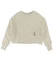 Calvin Klein Sweatshirt - Monogram - Eggshell Calvin Klein Sweatshirt - Monogram - Eggshell