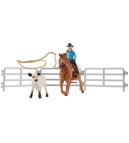 Schleich Farm World - Cowgirl Team Roping Fun Schleich Farm World - Cowgirl Team Roping Fun