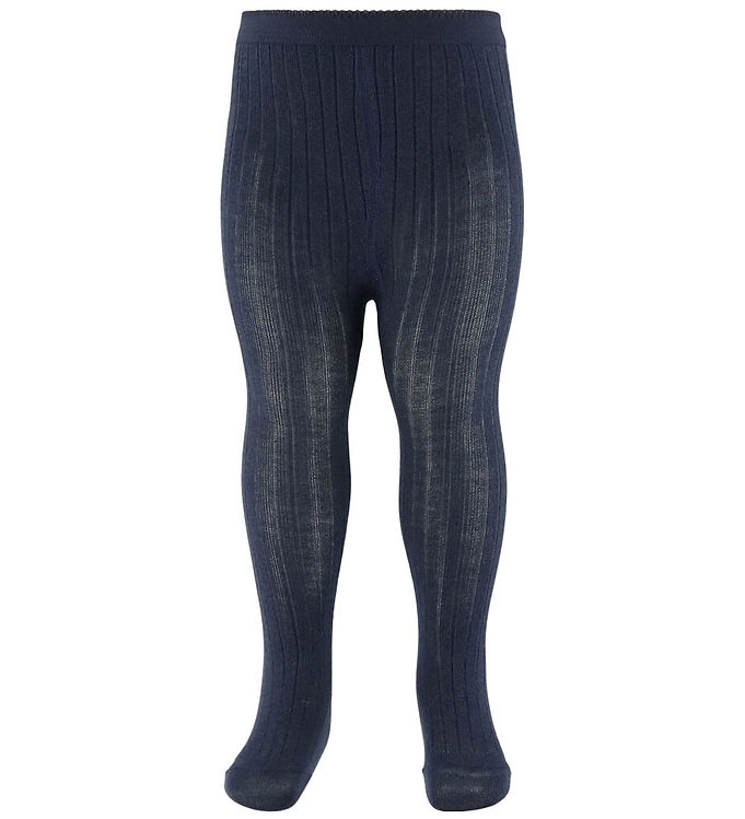 MP Strømpebukser - Uld - Rib - Navy billede