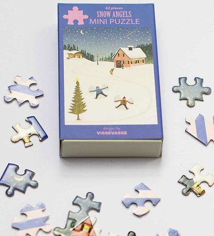 Vissevasse Puslespil - Mini - 10x13 cm - Snow Angels Vissevasse Puslespil - Mini - 10x13 cm - Snow Angels