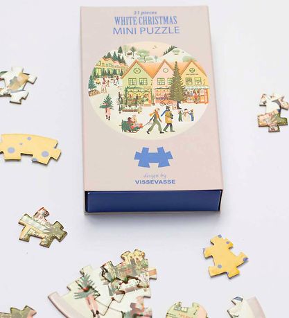 Vissevasse Puslespil - Mini - 11x11 cm - White Christmas Vissevasse Puslespil - Mini - 11x11 cm - White Christmas