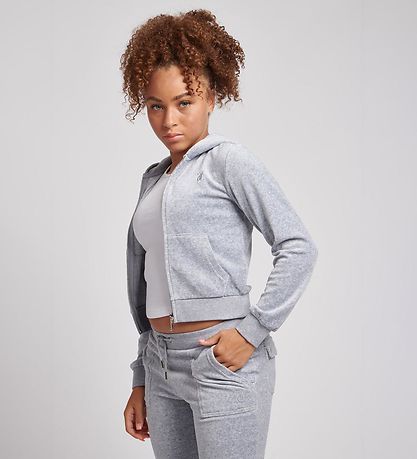Juicy Couture Cardigan - Velour - Heather Grey Juicy Couture Cardigan - Velour - Heather Grey