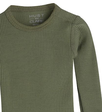 Hust and Claire Body l/æ - Berry - Rib - Uld - Dusty Green Hust and Claire Body l/æ - Berry - Rib - Uld - Dusty Green