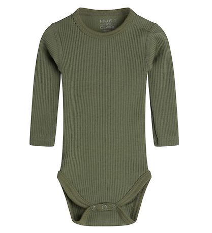Hust and Claire Body l/æ - Berry - Rib - Uld - Dusty Green Hust and Claire Body l/æ - Berry - Rib - Uld - Dusty Green