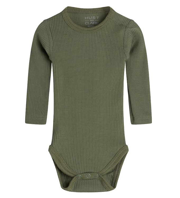 Hust and Claire Body l/æ - Berry - Rib - Uld - Dusty Green