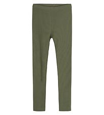 Hust and Claire Leggings - Lane - Rib - Uld - Dusty Green Hust and Claire Leggings - Lane - Rib - Uld - Dusty Green
