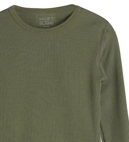 Hust and Claire Bluse - Adie - Rib - Uld - Dusty Green Hust and Claire Bluse - Adie - Rib - Uld - Dusty Green