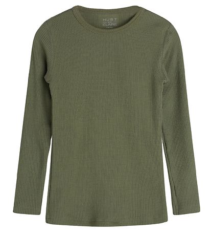 Hust and Claire Bluse - Adie - Rib - Uld - Dusty Green Hust and Claire Bluse - Adie - Rib - Uld - Dusty Green