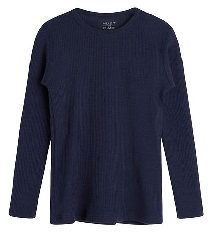 Hust and Claire Bluse - Adie - Rib - Uld - Navy Hust and Claire Bluse - Adie - Rib - Uld - Navy