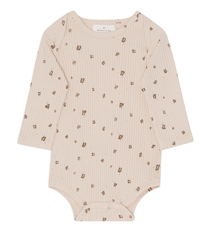 Monsieur Mini body l/æ - Off White m. Chokolade