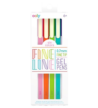 Ooly Kuglepen - 6 Stk - Fine Line Colored Gel Pens Ooly Kuglepen - 6 Stk - Fine Line Colored Gel Pens